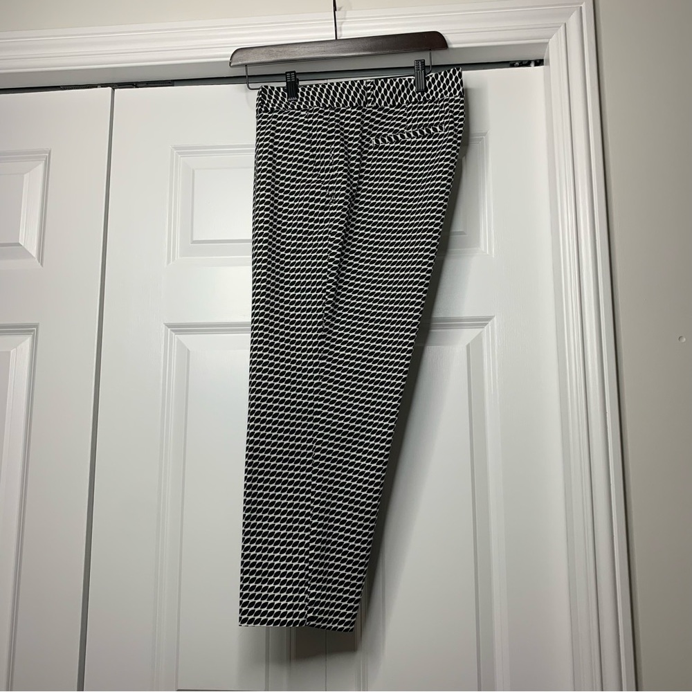 Banana Republic Hampton Pant Black White Houndstooth Pattern Women’s Size US 12 - Picture 4 of 7